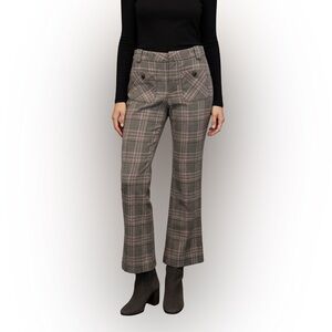 Free People Plaid Flare Pants